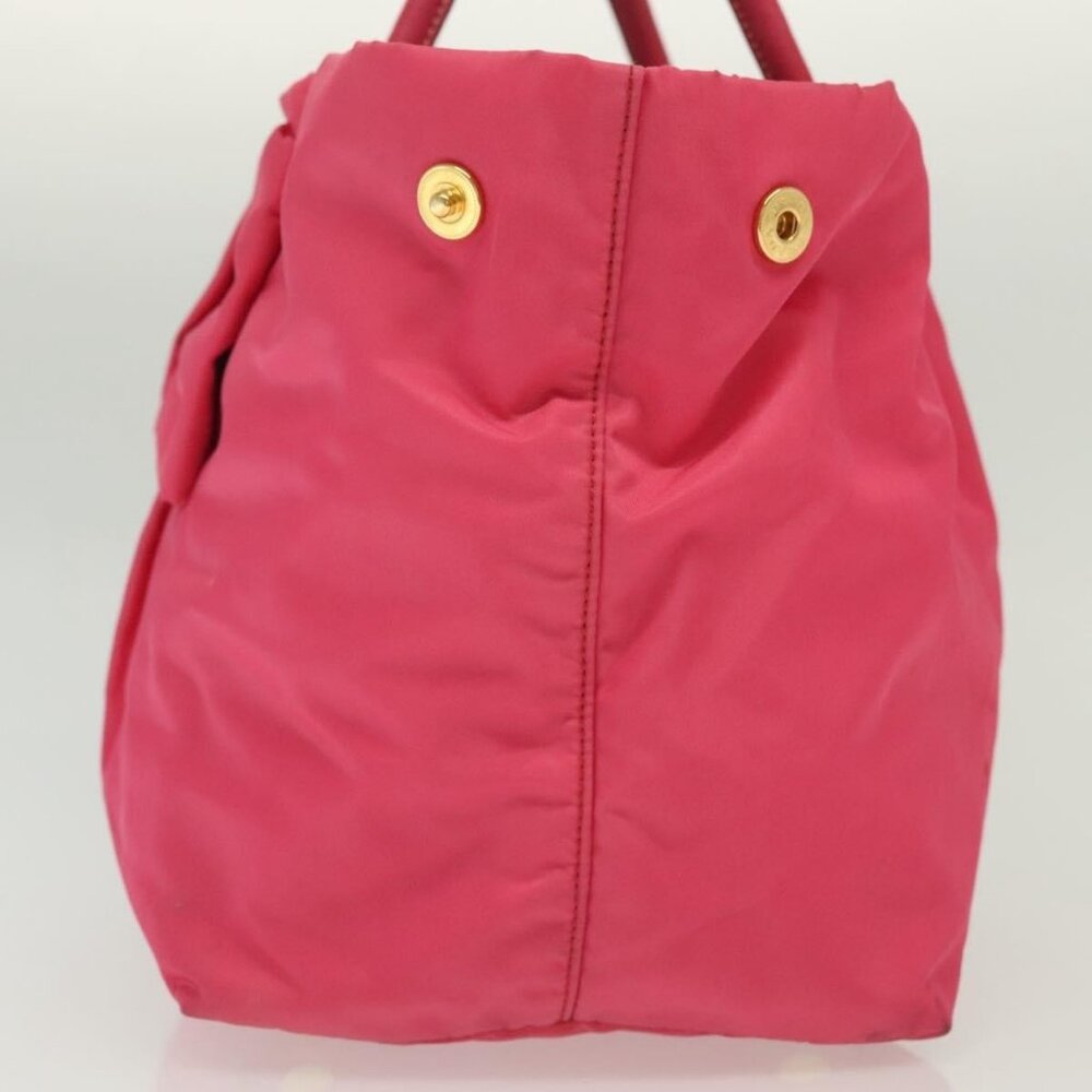 PRADA Hand Bag Nylon Pink Gold Auth - Picture 4 of 16